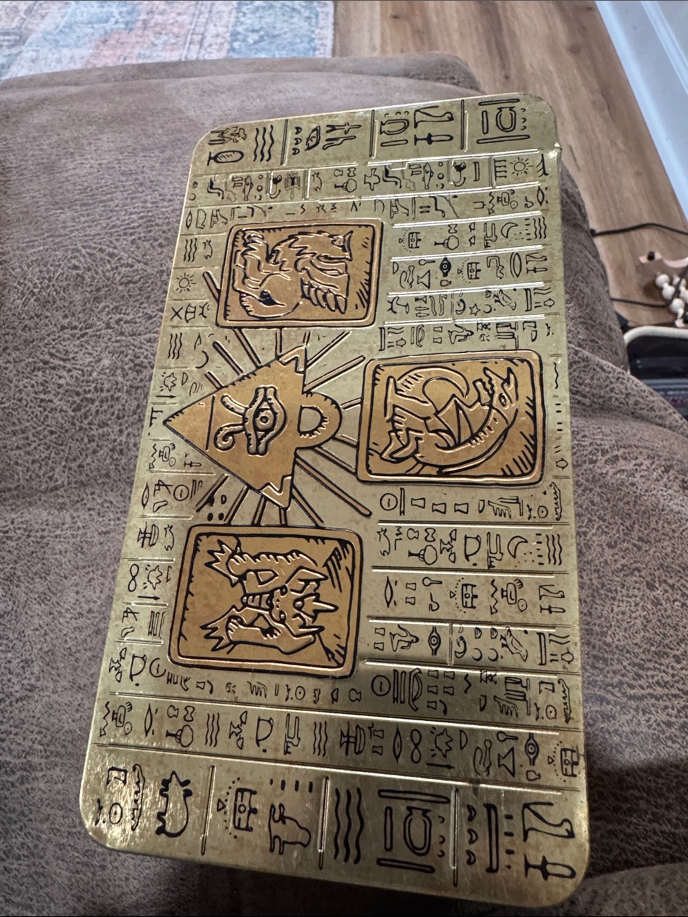 Brass-Colored Egyptian Hieroglyph Decorative Tray - Kids Other